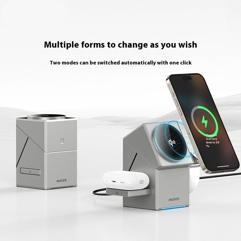 Qi2 Magnetic Wireless Charger | 360° Rotating Fast Charge Dock