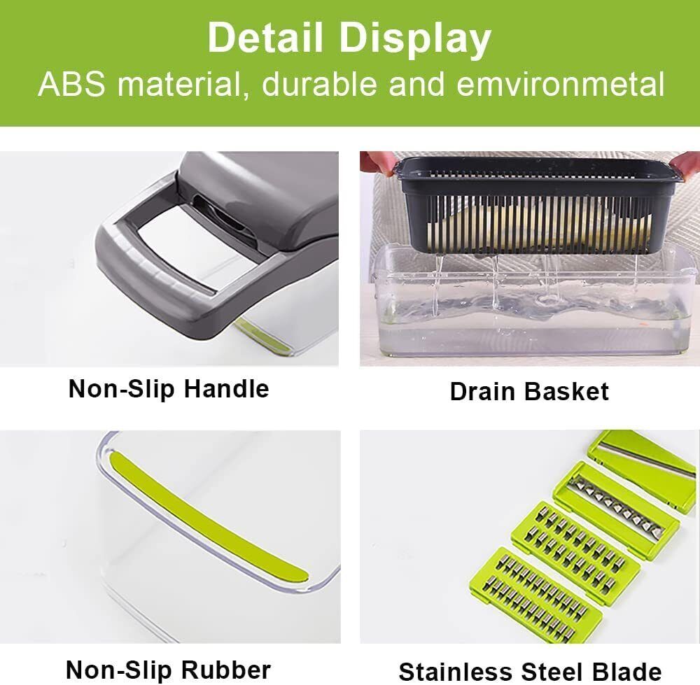 Aurivva 15-in-1 Vegetable Chopper | Multi-Function Food Slicer & Peeler