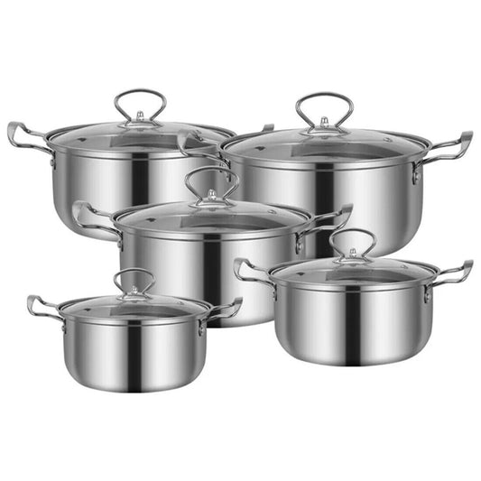 Aurivva 11-Piece Stainless Steel Cookware Set | Induction Compatible Pots & Pans