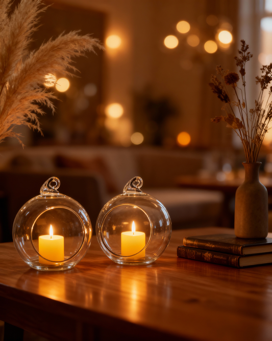 Aurivva Candlelight – Halo Hanging Glass Holders (6pcs)