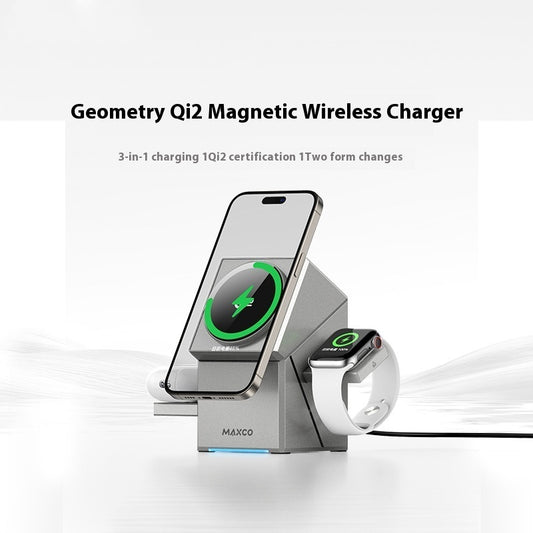 Qi2 Magnetic Wireless Charger | 360° Rotating Fast Charge Dock