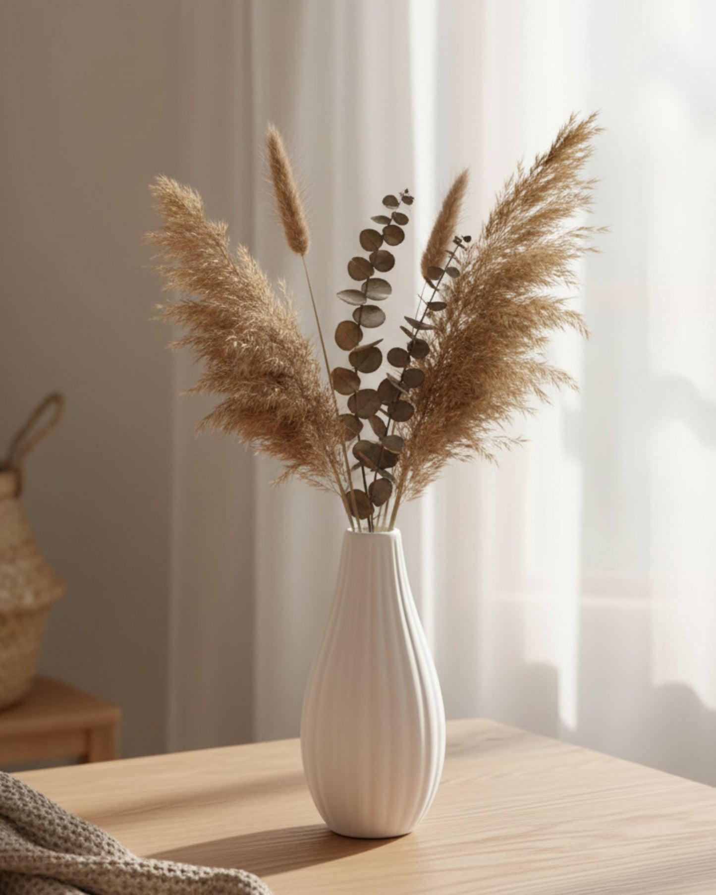 Aurivva Minimalist Collection – Liv Vase (White Nordic Ceramic)