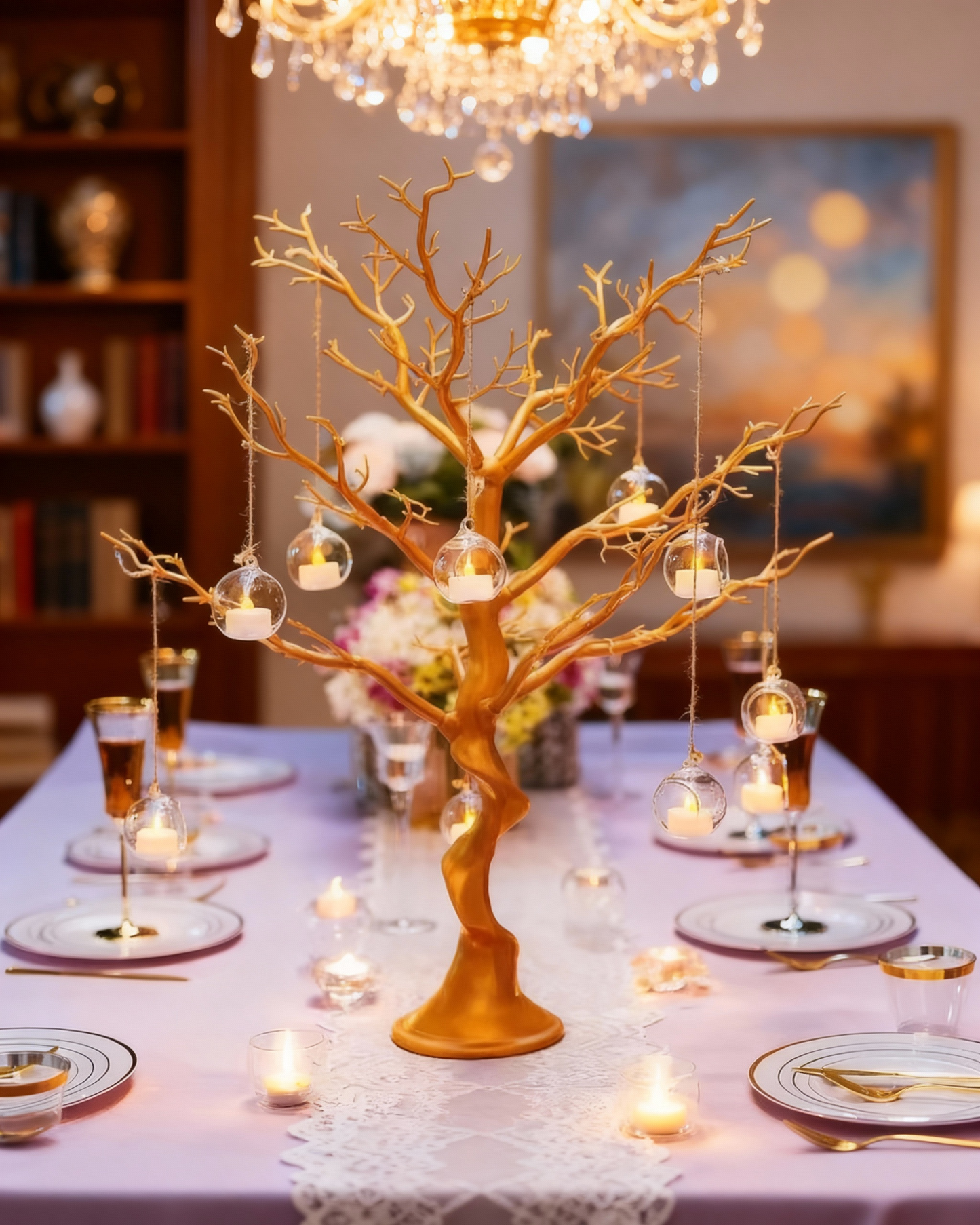 Aurivva Candlelight – Halo Hanging Glass Holders (6pcs)