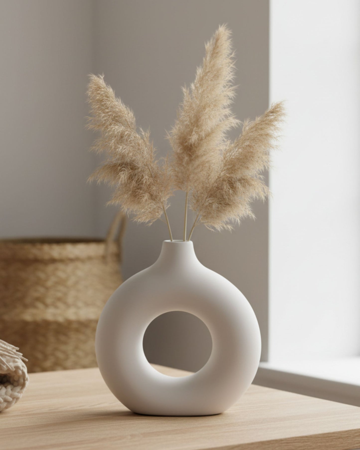 Aurivva Minimalist Collection – Loke Vase (White Nordic Ceramic)