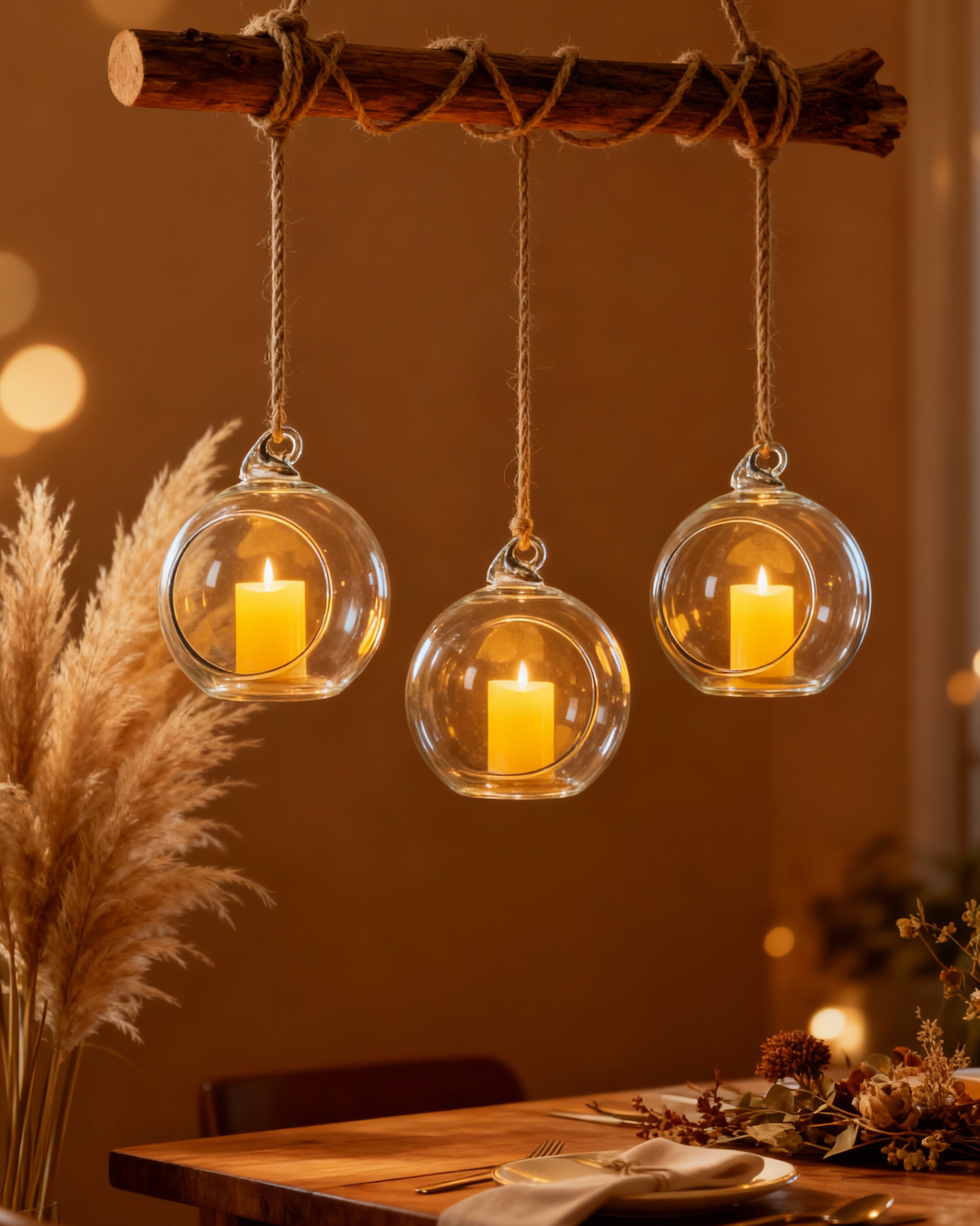 Aurivva Candlelight – Halo Hanging Glass Holders (6pcs)