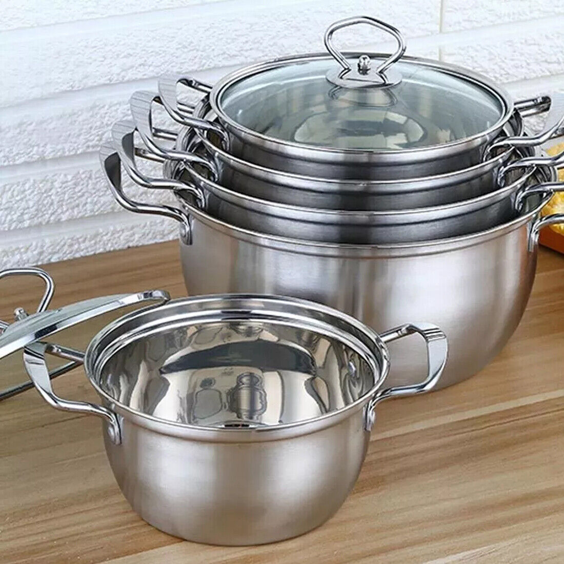 Aurivva 11-Piece Stainless Steel Cookware Set | Induction Compatible Pots & Pans