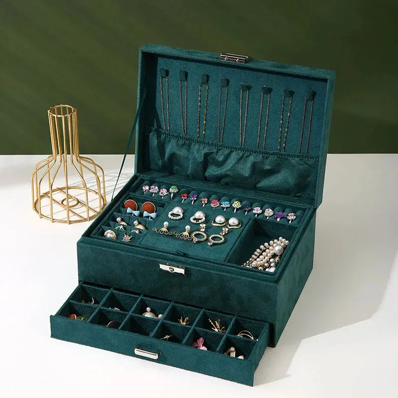 Aurivva 3-Layer Jewellery Organiser | Storage Box Drawer Cabinet
