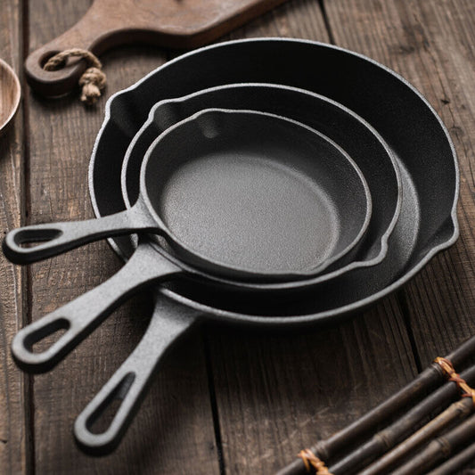 Aurivva Cast Iron Pan Set | Non-Stick Pre-Seasoned Skillets (Set of 3)